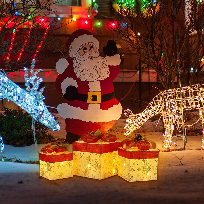 Christmas Lighted Gift Boxes Set of 3 Light up Present Boxes - Etsy