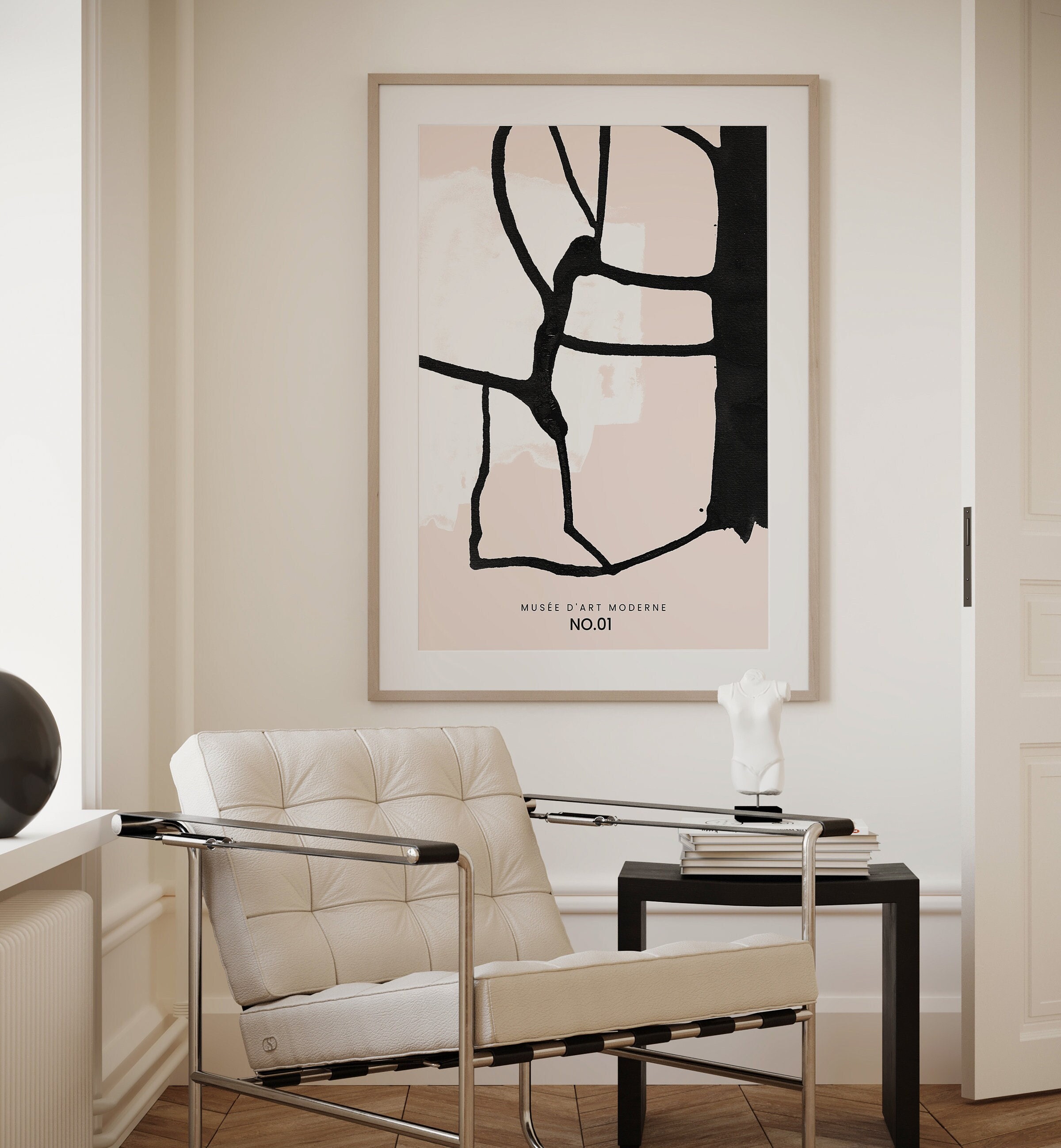 Japandi Art Print Black And White Modern Wall Art Minimalist Etsy 
