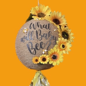 Beehive, Gender Reveal, Baby Shower, He or She, Balloon Beehive, What Will Baby Bee? Pull Tassel