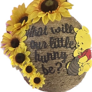 Baby Pooh Bear, Winnie the Pooh Beehive, Gender Reveal, Shower, He or She, Balloon, What Will hunny be? With confetti!