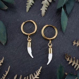 Royal Fang | Real Fang Earrings in Gold Stainless Steel hooks