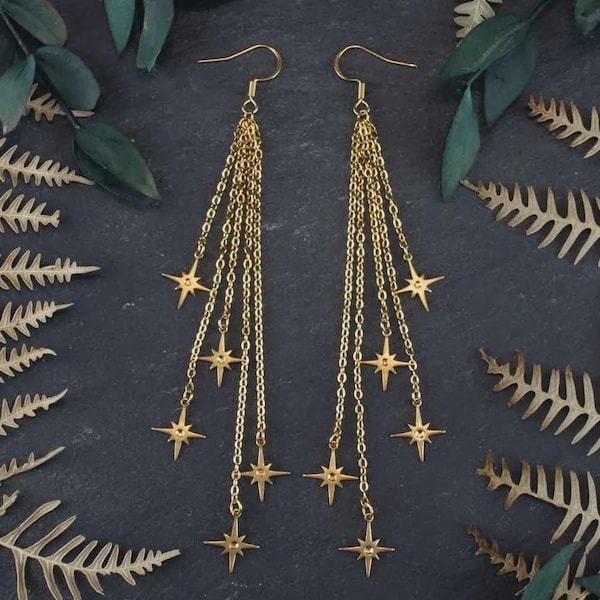 Astral Regen Tropfen Ohrringe | Gold Witchy Ohrringe