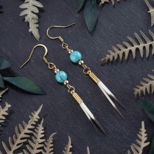 SUNSTONE EARRINGS - Yellowstone earrings-Western Jewelry-Porcupine quill earrings-Beth Dutton Earring-Cowgirl Jewelry-Western Outfit