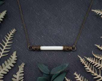 Nomadic Lifespan Necklace | White Quill Necklace | Real Porcupine Quill Pendant