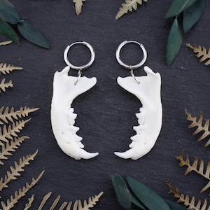 Mink Jaw Creolen | Echter Knochenschmuck | Dunkler Boho Style
