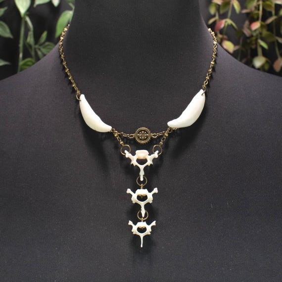 Zama Spine Necklace | Real Bone Necklace | Tribal Bone Necklace - Etsy