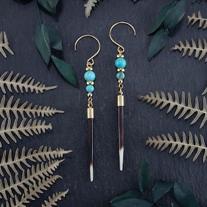 SUNSTONE EARRINGS - Yellowstone earrings-Western Jewelry-Porcupine quill earrings-Beth Dutton Earring-Cowgirl Jewelry-Western Outfit