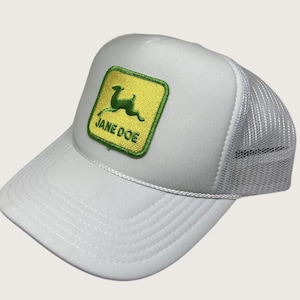 White Trucker Hat: Patches ft. Jane Doe Original White Trucker