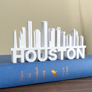 Houston Skyline Logo Office & Home Shelf Desk Decor/Gift | 3D Printed Houston Buildings