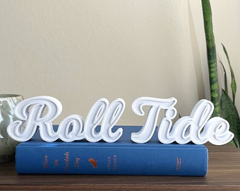 Alabama Roll Tide Block Letter Shelf Decor | University of Alabama | 3D Printed