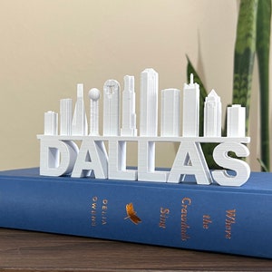 Dallas Skyline Logo Office & Home Shelf Desk Decor/Gift | 3D Printed Dallas Buildings