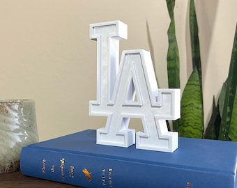 LA Dodgers Logo Block Letter Shelf Decor | 3D Printed