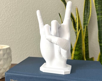 Horns Up Hand Sign Decor Ring/Earring Holder | 3D Printed