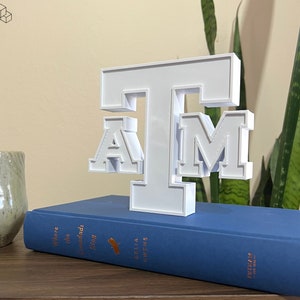 Texas A&M Logo Block Letter Shelf Decor | 3D Printed