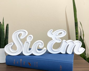 Baylor Sic Em Block Letter Shelf Decor | Baylor University | 3D Printed