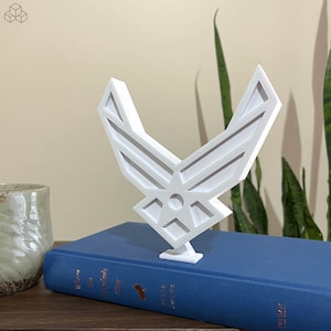 Decoración de estante con letras de molde del logotipo de la Fuerza Aérea de EE. UU. / Impresión 3D