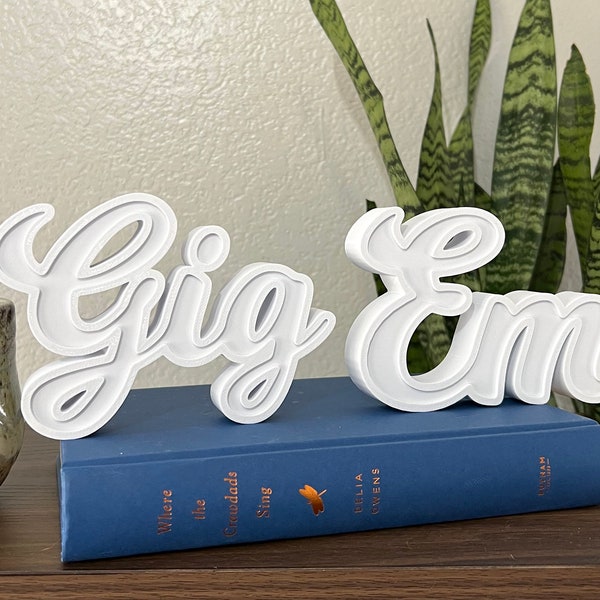 Texas A&M Gig Em Block Letter Shelf Decor | 3D printed