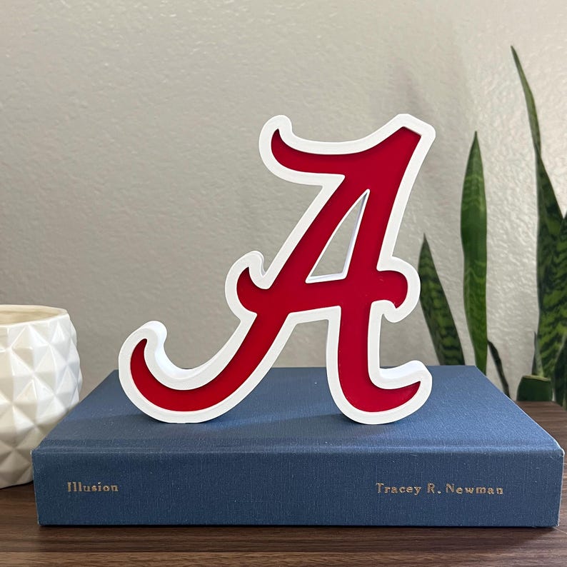 Alabama Roll Tide Logo Block Letter Shelf Decor | 3D Printed | Officially Licensed image 2