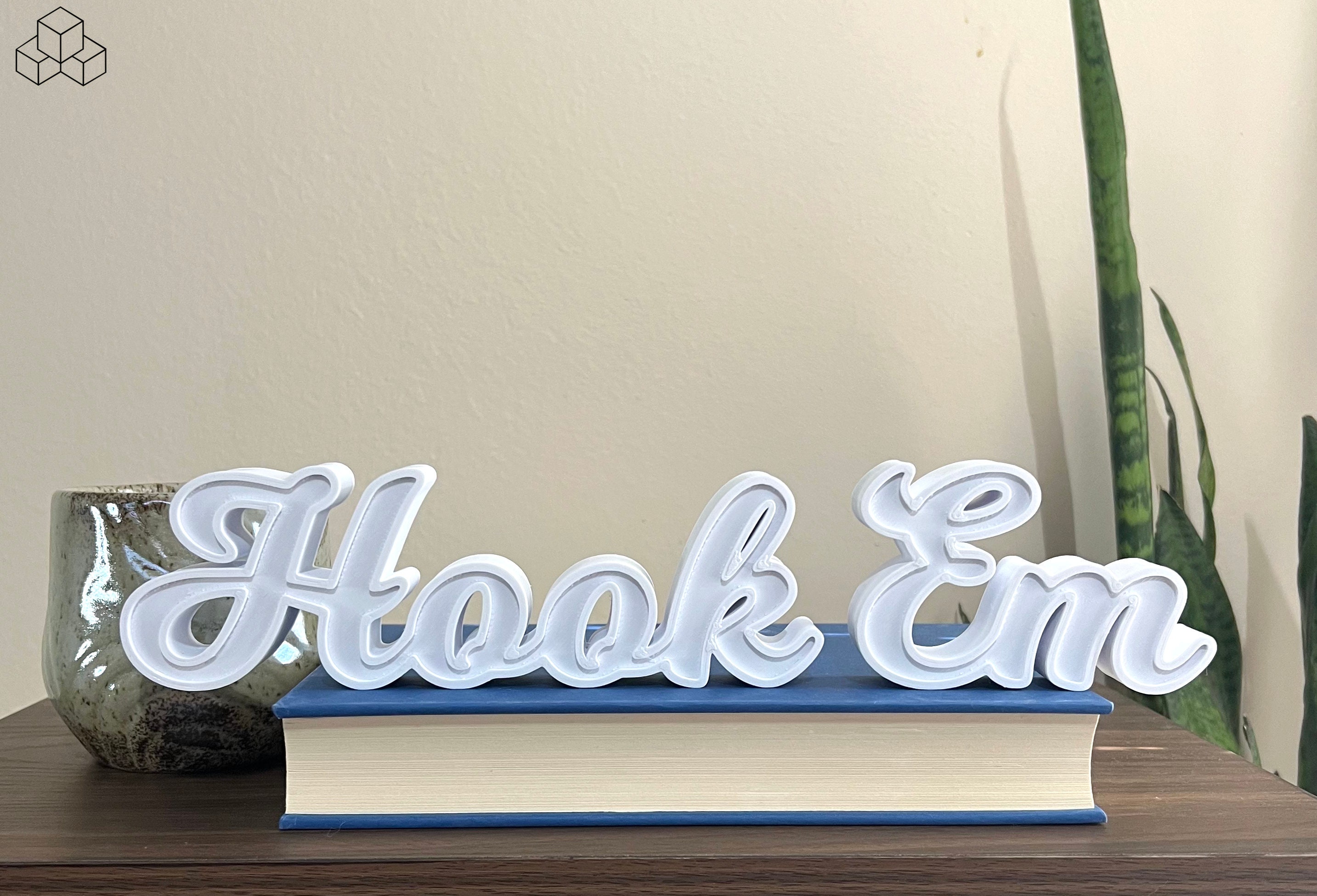 UT Hook Em Horns Longhorns Block Letter Shelf Decor | University of Texas | 3D Printed
