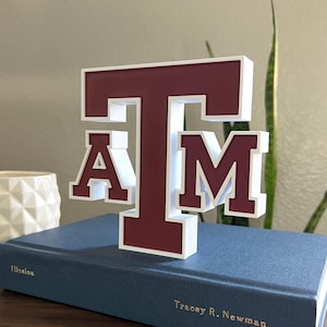 Texas A&M Logo Block Letter Shelf Decor | 3D Printed