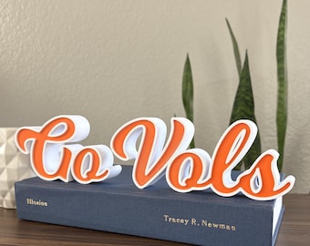 Tennessee Go Vols Block Letter Shelf Decor | 3D Printed