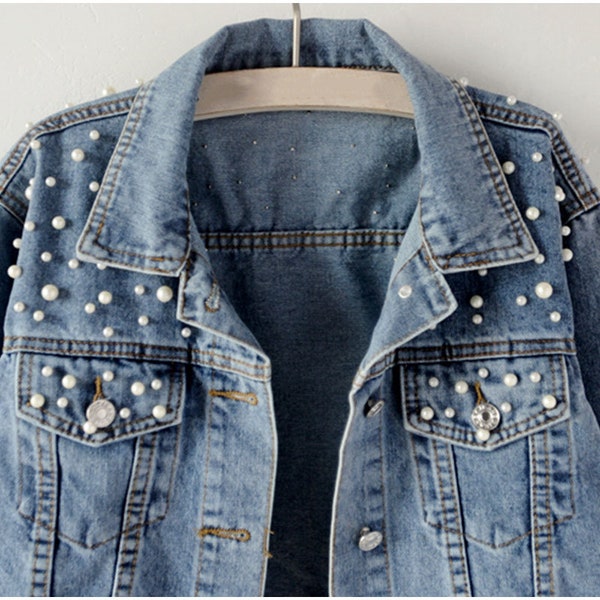 Paris Pearls Jean Jacket