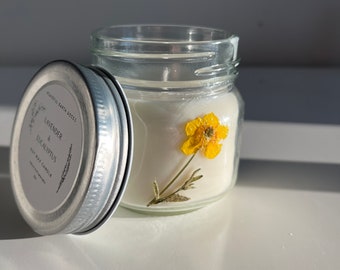 Lavender Eucalyptus Soy Candle - Natural Handmade - 8 oz.