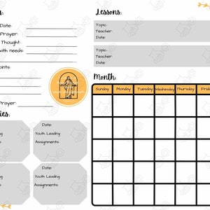 LDS Young Women&#39;s 2023 Planner 1 Page Back to Back