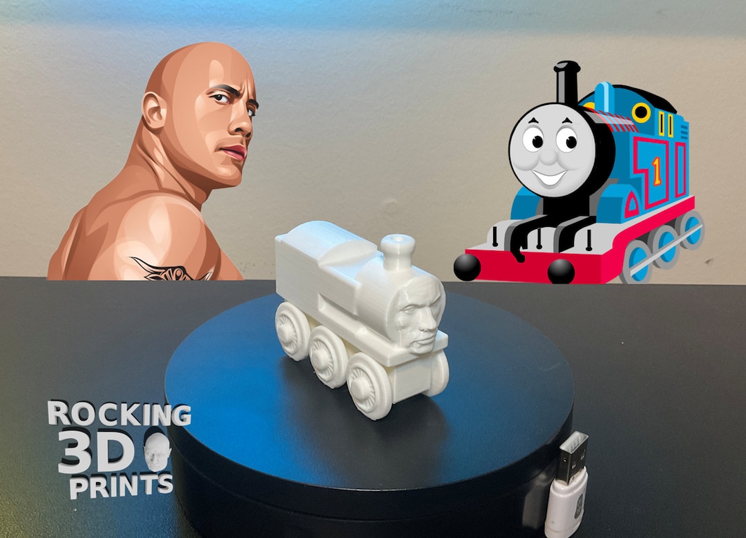 Rock the Train Engine Vehicle 3D Printed Figure Statue Thomas, Dwayne ...