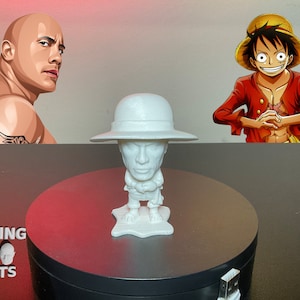 Monkey D. Rock 3D Printed Figure Statue, Straw Hat Luffy, One Piece, Pirate Captain, Detailed, Prank Gifts, Desk Companion, Custom Colors