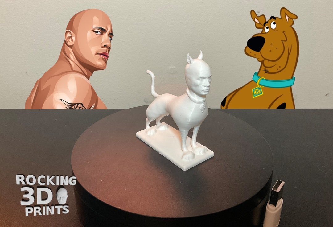 3D Printed the Rock Scooby Doo Figure, Desk Companion - Etsy