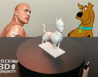 3D Printed The Rock Scooby Doo Figure, Desk Companion
