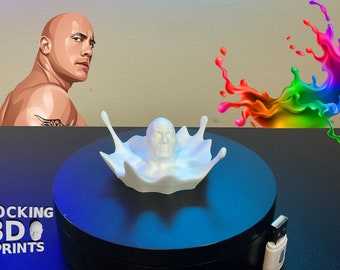 The Rock Splash 3D Printed Figure, Dwayne Johnson Gift, Desk Decor
