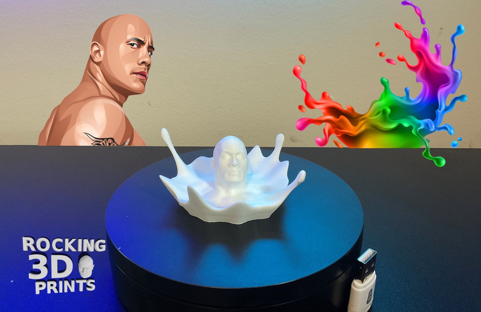 The Rock Splash 3D-geprint figuur standbeeld, decoratiecadeau, Dwayne  Johnson, gedetailleerd, grapcadeaus, bureaugenoot, overschilderbaar,  aangepaste kleuren - Etsy België, image size:1542x1000