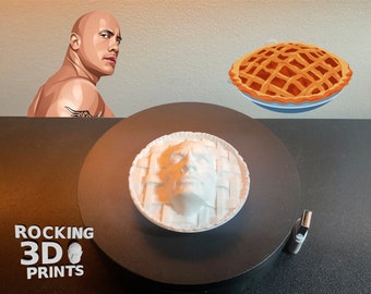 3D Printed The Rock Pie Food Figure, Dwayne Johnson Prank Gift