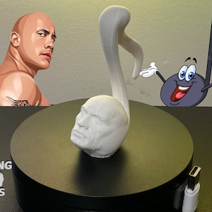 Estatua musical impresa en 3D The Rock Note, banda, instrumento, Dwayne Johnson, regalos de broma, compañero de escritorio, pintable, colores personalizados
