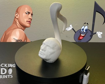 The Rock Music Note, 3D Printed Dwayne Johnson Prank Gift