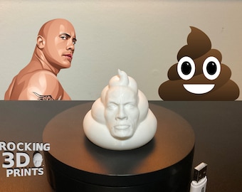 The Rock Poop Emoji, 3D Printed Dwayne Johnson Figure, Prank Gift
