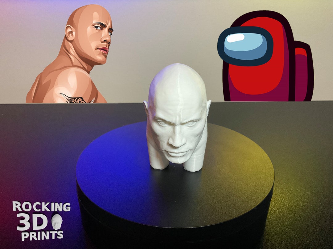 Among Us Dwayne Johnson 3D Printed Figure, Desk Companion - Etsy
