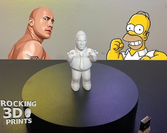 The Rock Homer Simpson 3D Printed Figurine, Novelty Desk Decor
