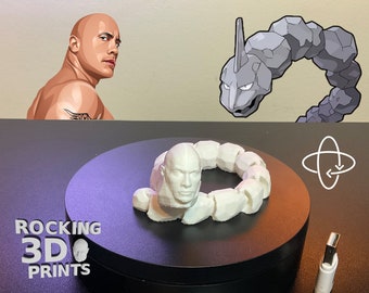 3D Printed The Rock Onix Fidget Toy, Pokemon Desk Companion