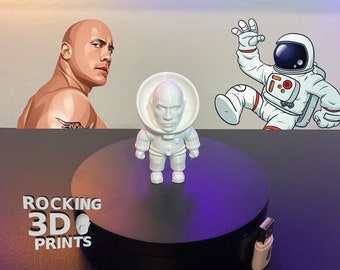 3D Printed The Rock Astronaut Figure, Custom Colors Available