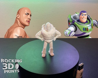 The Rock Buzz Lightyear 3D Printed Figure, Funny Desk Decor