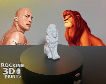 The Lion Rock 3D Printed Figure, Dwayne Johnson Fusion, Desk Companion