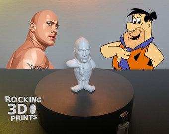 Fred Rockstone 3D Printed Figure, Dwayne Johnson Flintstones Fusion
