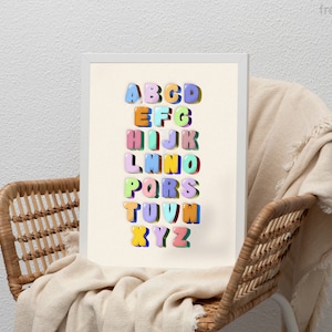 Pastel rainbow alphabet chart *digital download only*