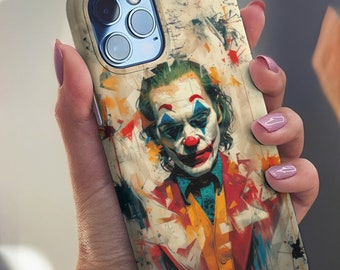 Chaos Unleashed Joker Art Phone Case with Vibrant Paint Splatters, street style, iPhone 15/14/13/12/11 Pro Max MagSafe