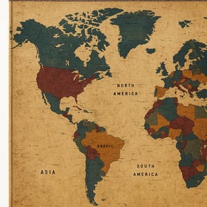 Rustic Vintage World Map Woven Blanket, Cartography Throw, Antique Map Tapestry, Travel Lover Gift, Cozy Boho Home Decor
