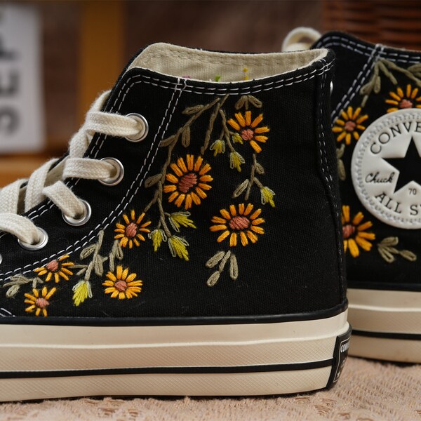Sunflower Converse Etsy