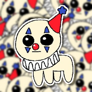 ¡Etiqueta engomada del PAYASO DE LA CRIATURA DE TBH!